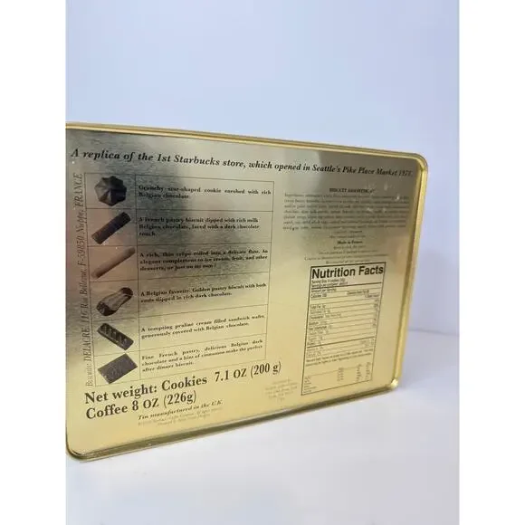 Starbucks Empty Tin 1999 3D Replica Of 1st Store Pike Place Market Seattle 1971 - Picture 5 of 7